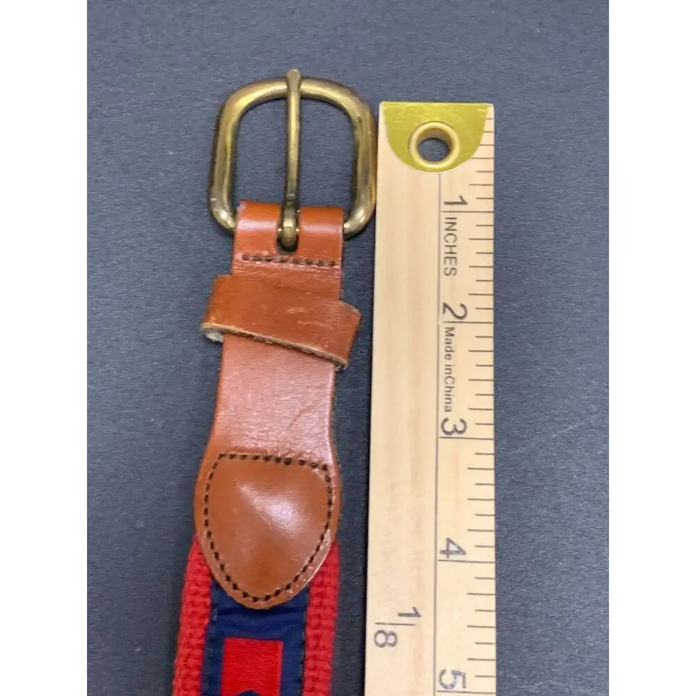 Mens Teens Leather Man LTD Belt Nautical Code Flag Leather Fabric Canvas Size 28